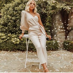 Lavish Alice One Shoulder Corset Jumpsuit